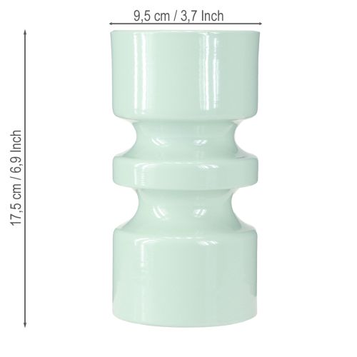 Artikel Blomvas Metall i Mintgrön Emalj Ø9cm H17,5cm