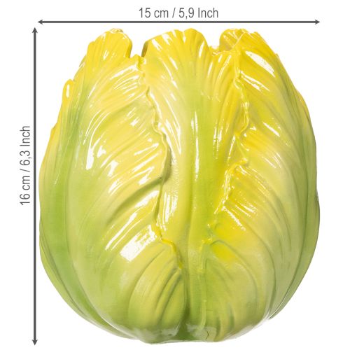 Artikel Blomvas med slående tulpanmotiv. Perfekt för vardagsrumsdekoration. 16 cm, 2 stycken.