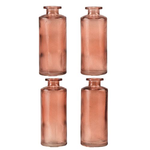 Blomvas Mini Glas Dekorativ Retro H13cm Orange 4st