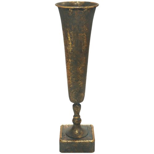Floristik24 Golvvas metall guldgrå vas antik look Ø15,5cm H57cm