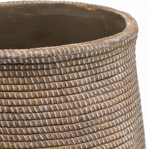 Floristik24 Boho blomkruka keramik stor flätad look Ø21,5cm H24cm