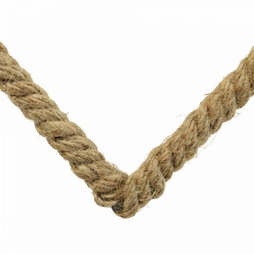 Boho stil, hjärtmetallring dekorativ ring juteband B23cm 4st