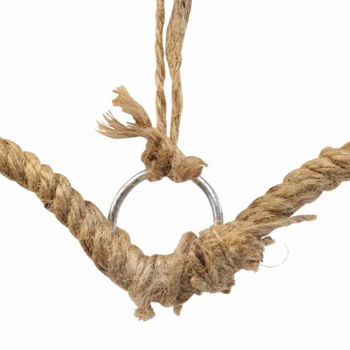 Floristik24 Boho stil, hjärtmetallring dekorativ ring juteband B33cm 3st