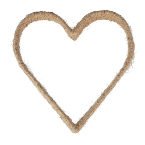 Floristik24 Boho stil, hjärtmetallring dekorativ ring juteband 30cm