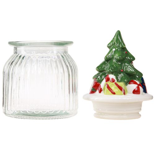 Artikel Godisburk med lock Julbonboniere H20cm 2st