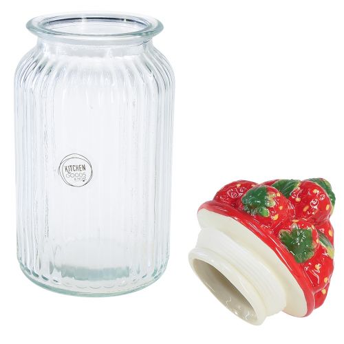 Artikel Godisburk keramiskt lock jordgubbe Ø10,5cm H26cm