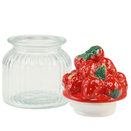 Artikel Godisburk med lock jordgubbskaksburk Ø11cm H18cm