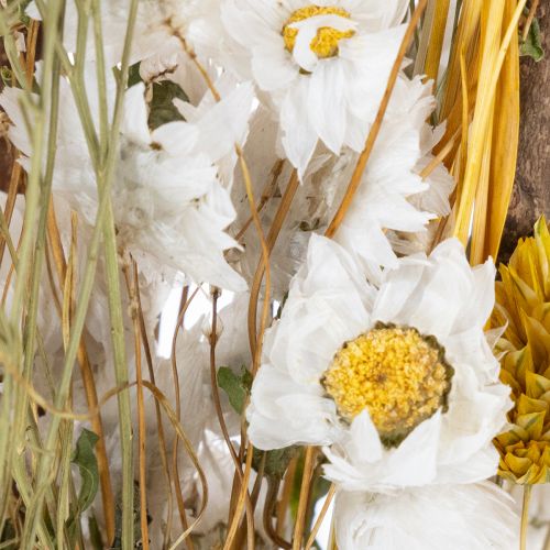 Artikel Torkad blombukett med rosor gjorda av Sola-trä. Elegant bukett för naturlig heminredning. 50 cm
