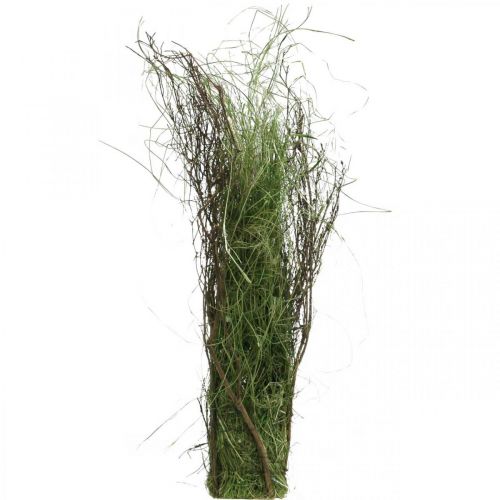 Dekorativ gräsbuske med grenar Torkad grästuva 65×12cm