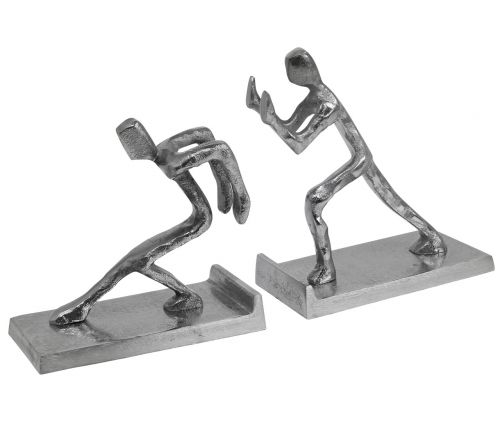 Floristik24 Bokstöd figurbokhållare metall H15/18cm set om 2