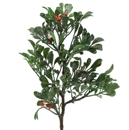 Artikel Konstgjord gren vintergröna röda bär glitter frost 36cm