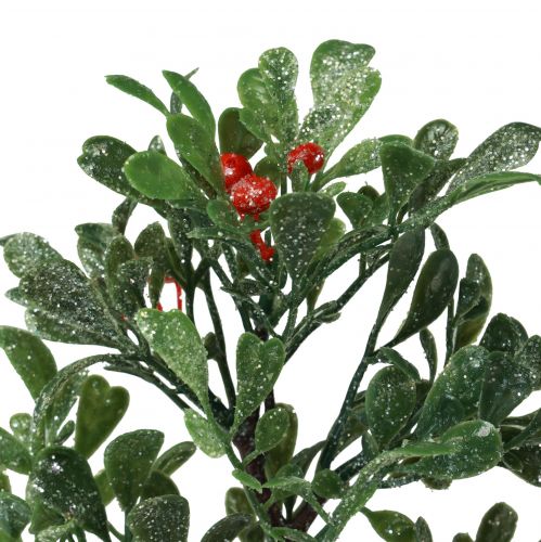 Artikel Konstgjord gren vintergröna röda bär glitter frost 36cm