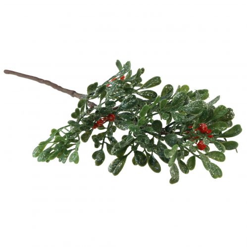 Artikel Konstgjord gren vintergröna röda bär glitter frost 36cm