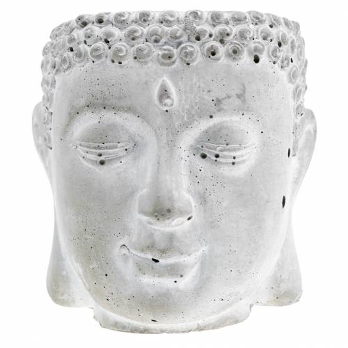 Floristik24 Buddhahuvud för plantering av betonggrå, vit tvättad Ø8 H8cm