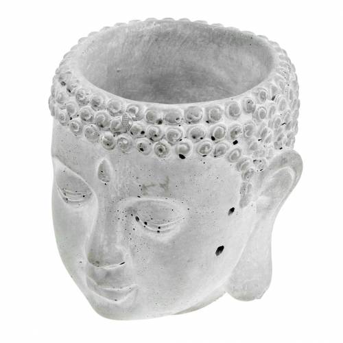 Floristik24 Buddhahuvud för plantering av betonggrå, vit tvättad Ø8 H8cm