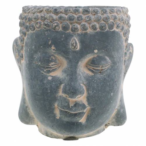 Floristik24 Buddhahuvud för att plantera antikt utseende betongsvart Ø8 H8cm