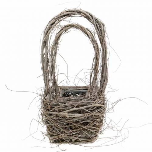 Floristik24 Dekorativ rottingkorg med handtag naturligt H36,5cm H45cm set med 2