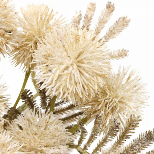 Floristik24 Artificiell tistelkräm Drylook Globetistel 33cm 3st