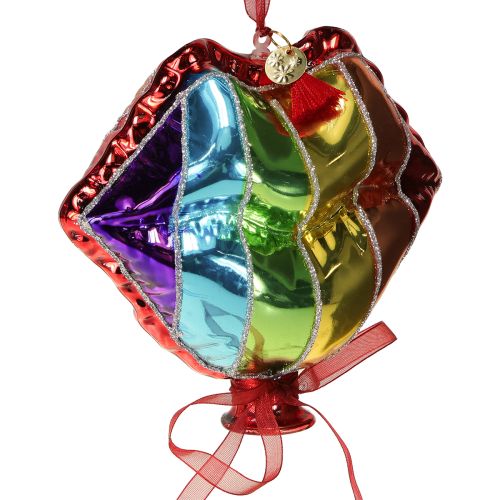 Artikel Färgglada julgranskulor glasballonger hjärta kyss mun 12cm 2st