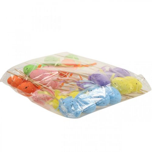 Floristik24 Färgglada påskägg plast växtpluggar H6cm 24st