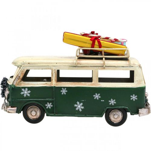 Floristik24 Juldekoration bil Julbuss vintage buss grön 17cm