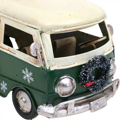 Floristik24 Juldekoration bil Julbuss vintage buss grön 17cm