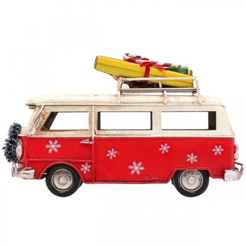 Floristik24 Juldekoration Bil Julbuss Vintage Buss Röd L17cm