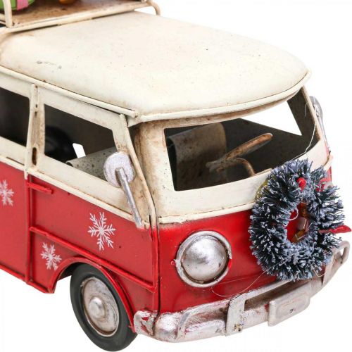 Floristik24 Juldekoration Bil Julbuss Vintage Buss Röd L17cm