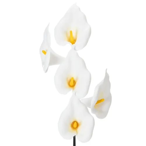 Konstgjord kallalilja med gul ståndare, dekorativa blommor, 35 cm, 10 st
