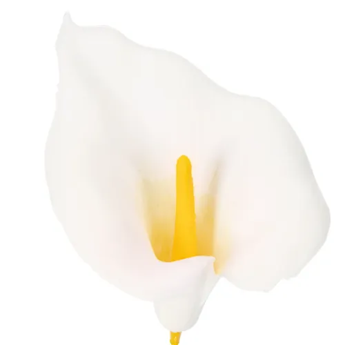 Konstgjord kallalilja med gul ståndare, dekorativa blommor, 35 cm, 10 st | Floristik24.se