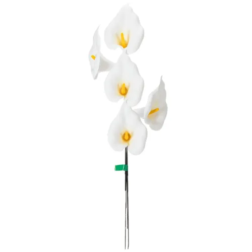 Konstgjord kallalilja med gul ståndare, dekorativa blommor, 35 cm, 10 st | Floristik24.se