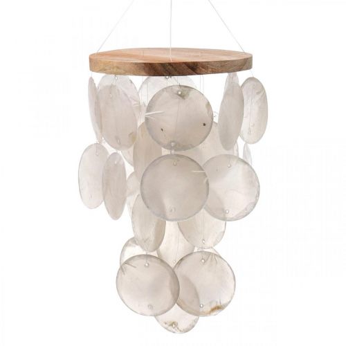 Floristik24 Capiz vindspel hängande dekorationsskal pärlemor Ø12cm 37cm