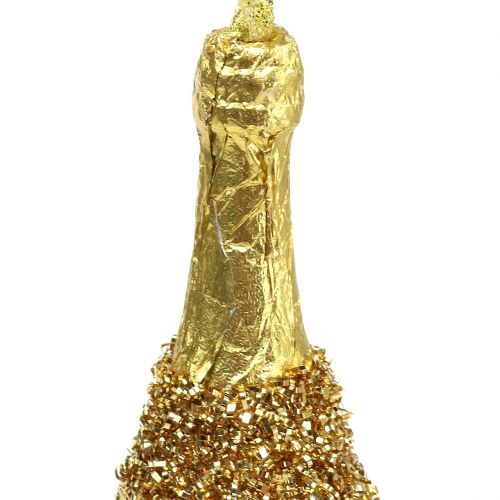 Floristik24 Champagneflaska för att hänga lätt guld 13,5cm