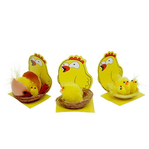 Artikel Chenille Chicks i Nest Mix Ø 5,5cm 3st