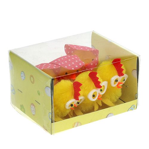 Floristik24 Chenille kycklingar 5cm gul 6st