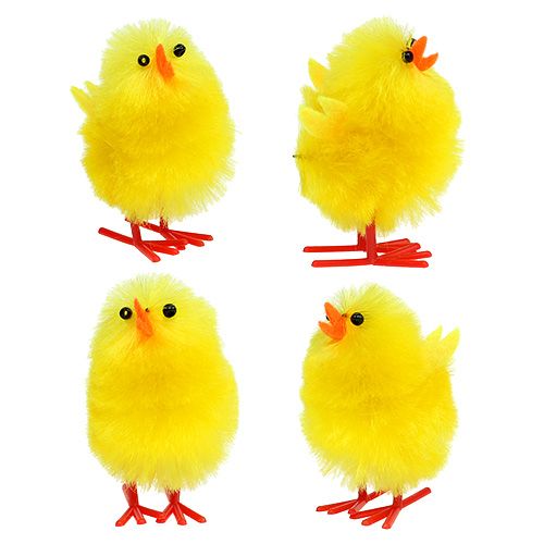 Floristik24 Chenille chick 5cm gul 10st