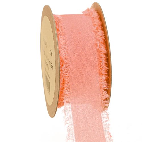 Artikel Chiffongband orange pastell tyg band fransar 40mm 15m