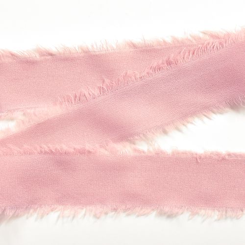 Artikel Chiffongband rosa tygband med fransar 40mm 15m