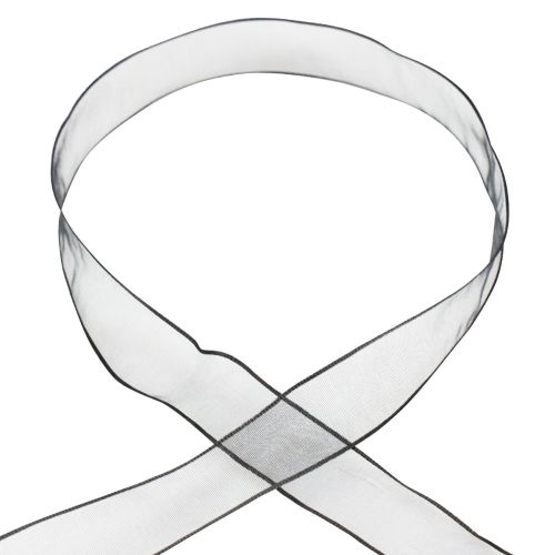 Artikel Chiffongband organzaband organza svart 25mm 20m