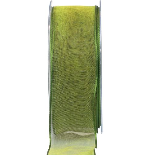 Artikel Chiffongband organzaband dekorativt band organza grönt 40mm 20m