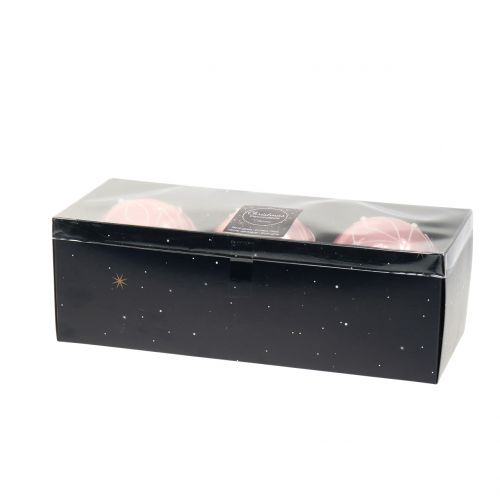 Floristik24 Julbollar med pärlor rosa Ø8cm 3st
