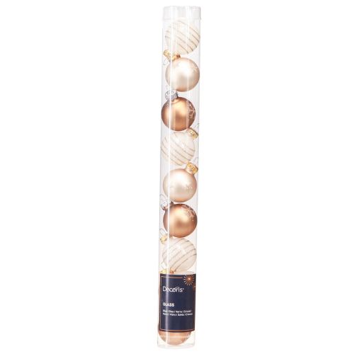Artikel Julgranskulor glas mini pärla vitguld Ø3cm 9 st