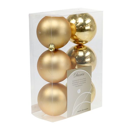 Artikel Julgranskulor plast guld 8cm 6st