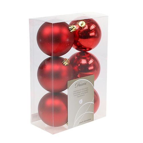 Artikel Julgranskulor plaströd 8cm 6 st