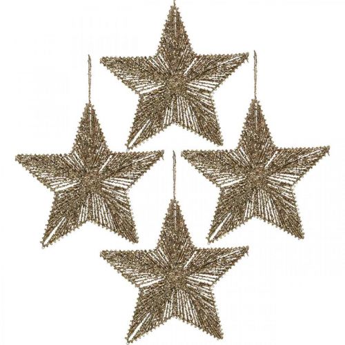Floristik24 Julgranspynt, adventspynt, stjärnhänge Gyllene B15cm 8 st