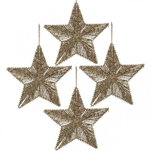 Artikel Julgranspynt, adventspynt, stjärnhängen gyllene B15cm 8 st