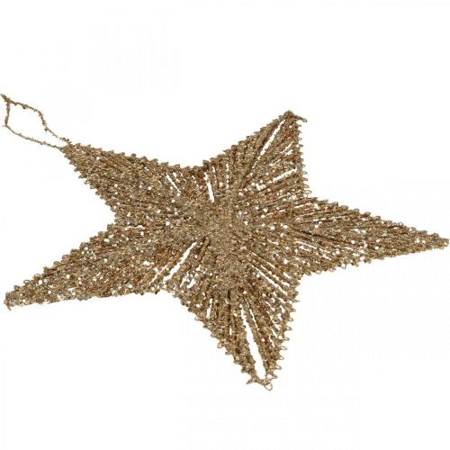 Artikel Julgranspynt, adventspynt, stjärnhängen gyllene B20,5cm 6 st