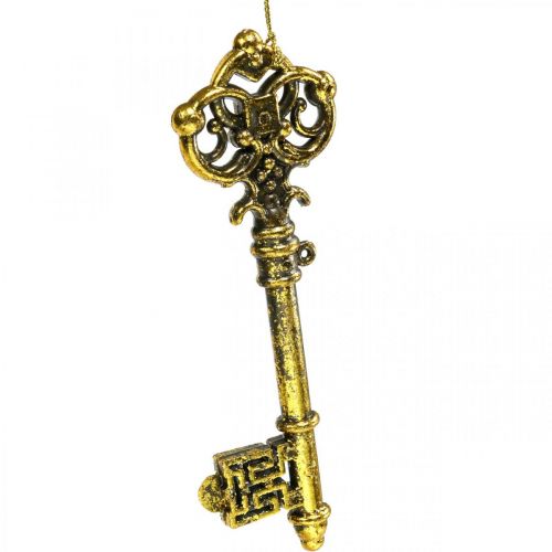 Floristik24 Julgransprydnader deco nyckel gyllene H14,5cm 12st