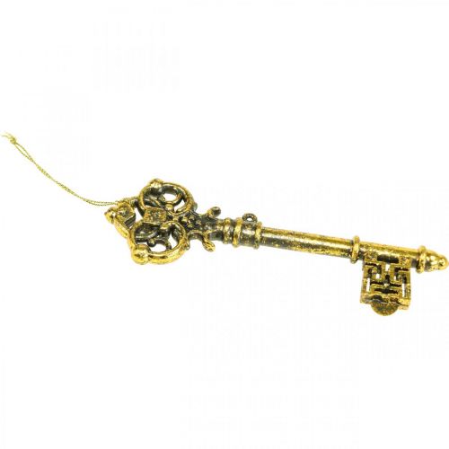 Floristik24 Julgransprydnader deco nyckel gyllene H14,5cm 12st