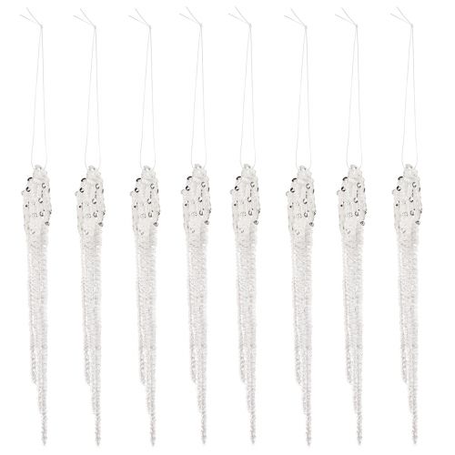Artikel Julgransdekoration istappsdekoration klar silver 15cm 8st